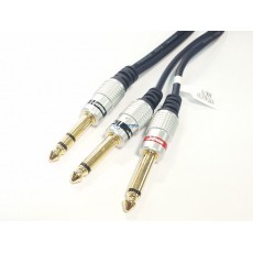 kabel Jack 6.3 wtyk stereo- 2x6.3 wtyk mono 1,5m VITALCO MK75