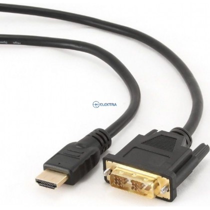 kabel HDMI wtyk-DVI wtyk  3m	18p+1