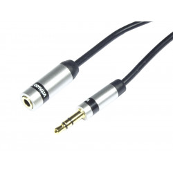 kabel Jack 3.5 wtyk - 3.5 gniazdo stereo  3,0m SLIM VITALCO