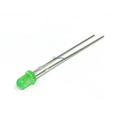 dioda LED  3mm zielona (568nm) matowa 500mcd 