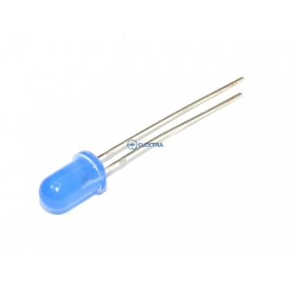 dioda LED  5mm niebieska (470nm) matowa 500mcd 
