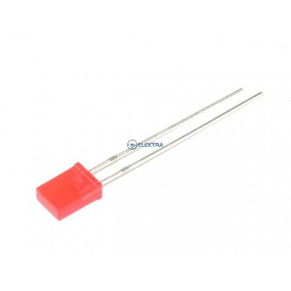 dioda LED  2x5mm czerwona (630nm) matowa 10mcd 