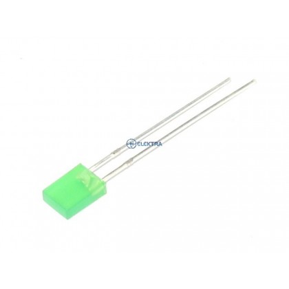 dioda LED  2x5mm zielona (567nm) matowa 12mcd 