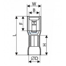 konektor nasuwka 6,3 izolowana pełna na przewód 1,5-2,5mm2