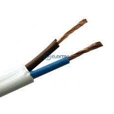 przewód elektryczny 2x0,5mm OMYp biały płaski linka 1metr