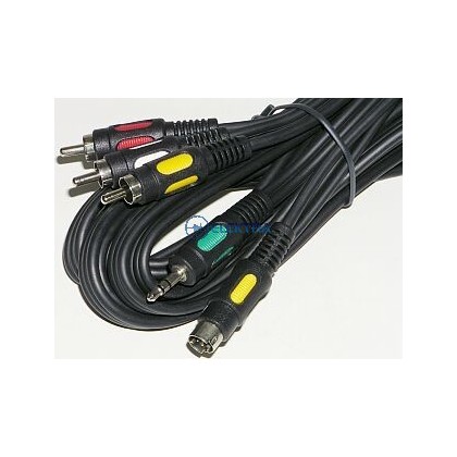 kabel SVHS wtyk+3.5 wtyk - 3 RCA wtyk 5m	