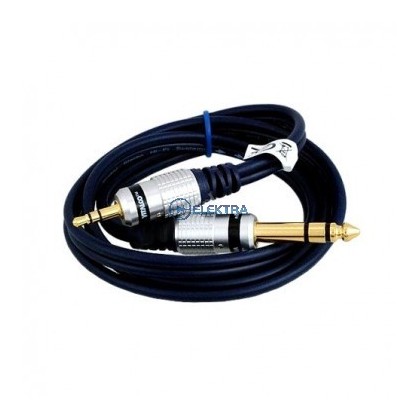 kabel Jack 3,5 wtyk - 6.3 wtyk stereo 1,5m HQ  VITALCO