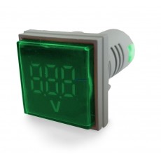 Woltomierz LED 30x30 60-500VAC Zielony